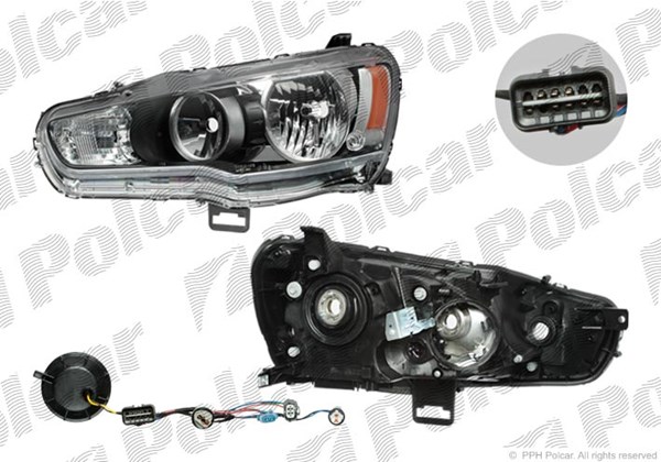 Фара передня ліва POLCAR 523409-E Фара передня ліва Mitsubishi Lancer 2007-2015 POLCAR 523409-E POLCAR 523409-E